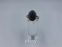 Old Silver Ring Massive 925 3 Grams Size 59 Onyx And Marcassites W75