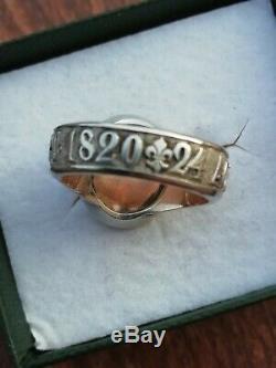 Old Silver Ring Seal Armoirie Lily Crown 1820/1883