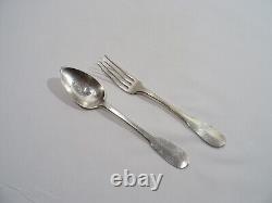 Old Silver Spoon and Fork with Solid Silver Hallmarks