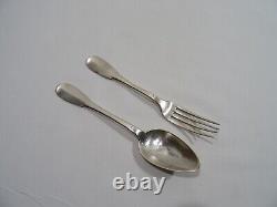 Old Silver Spoon and Fork with Solid Silver Hallmarks