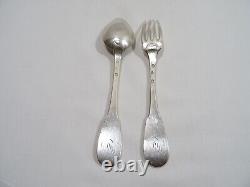 Old Silver Spoon and Fork with Solid Silver Hallmarks