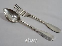 Old Silver Spoon and Fork with Solid Silver Hallmarks