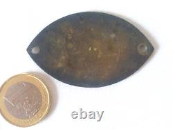 Old Small Car Plate St. Christopher Solid Silver Enamelled