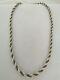 Old Solid Silver 950 Twisted Rope Chain Art Deco Necklace