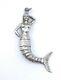 Old Solid Silver Articulated Pendant Representing A Mermaid