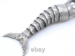 Old Solid Silver Articulated Pendant Representing A Mermaid