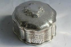 Old Solid Silver Jewelry Box (50099)