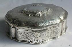 Old Solid Silver Jewelry Box (50099)