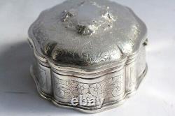 Old Solid Silver Jewelry Box (50099)