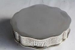 Old Solid Silver Jewelry Box (50099)