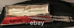 Old Solid Silver Lamb Carving Set, Napoleon III Period