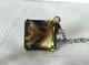 Old Solid Silver Pendant Large Natural Bicolor Smoky Quartz Stone