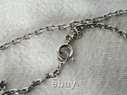 Old Solid Silver Pendant Large Natural Bicolor Smoky Quartz Stone