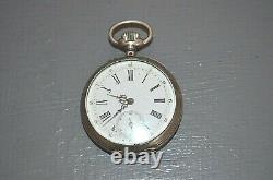 Old Solid Silver Pocket Watch with 15 Rubies 19th Century