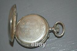 Old Solid Silver Pocket Watch with 15 Rubies 19th Century