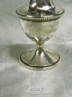 Old Solid Silver Powder Shaker Sugar Bowl on Pedestal 925 Sterling Silver