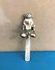 Old Solid Silver Rattle Punched And Mother-of-pearl Bear Bear Baby 925 Sterling