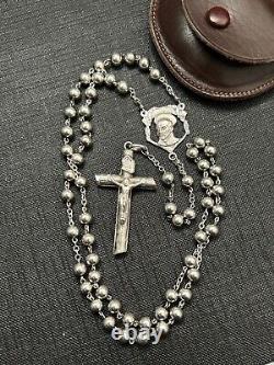 Old Solid Silver Rosary