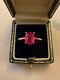 Old Solid Silver/rose Gold Solitaire Genuine Ruby Ring Size 55