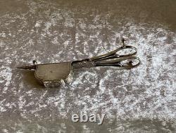Old Solid Silver Sugar Tongs, England, 18th Century