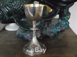 Old Sterling Silver Chalice Minerva Vermeil Cross Church Altar Mass