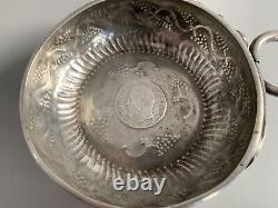 Old Tastevin In Solid Silver With Currency 1 Franc Napoleon III 1859 Snake