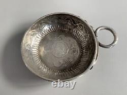 Old Tastevin In Solid Silver With Currency 1 Franc Napoleon III 1859 Snake