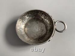 Old Tastevin In Solid Silver With Currency 1 Franc Napoleon III 1859 Snake