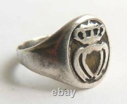 Old Vendean Heart Ring In Solid Argent Silver Ring Heart Antique Jewel