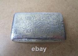 Old Very Beautiful Tobacco Box Tabatière Silver Solid And Vermeil Charles X