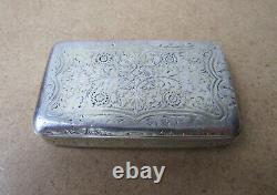 Old Very Beautiful Tobacco Box Tabatière Silver Solid And Vermeil Charles X