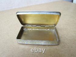 Old Very Beautiful Tobacco Box Tabatière Silver Solid And Vermeil Charles X