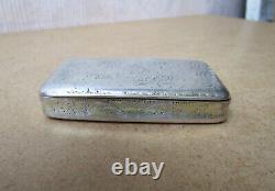 Old Very Beautiful Tobacco Box Tabatière Silver Solid And Vermeil Charles X