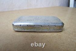 Old Very Beautiful Tobacco Box Tabatière Silver Solid And Vermeil Charles X