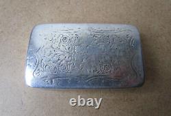 Old Very Beautiful Tobacco Box Tabatière Silver Solid And Vermeil Charles X