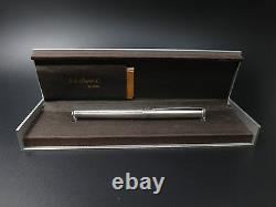 Old Vintage St Dupont Pen In Solid Silver 18k Gold Feather In Its Case