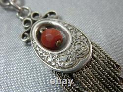 Old Watch Chain Gousset Silver Massif Corail Jewelry Silver Jewel Chain
