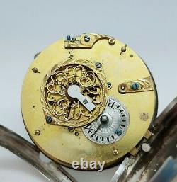 Old Watch Gosset Coq Enamel Painted To Revise Scene Antique Old Pocket Watch