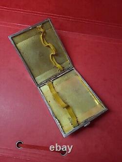 Old art deco solid silver 900 cigarette case box