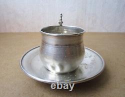 Old beautiful solid silver cup Minerva hallmark with fantastic animal head