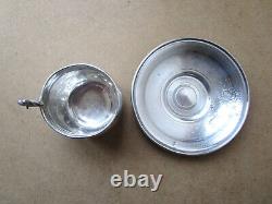 Old beautiful solid silver cup Minerva hallmark with fantastic animal head