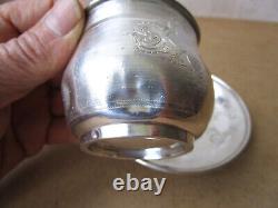 Old beautiful solid silver cup Minerva hallmark with fantastic animal head