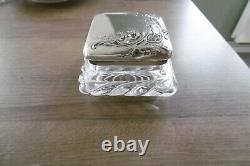 Old crystal candy box with solid silver Baccarat and Art Nouveau Minerva