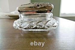 Old crystal candy box with solid silver Baccarat and Art Nouveau Minerva