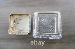 Old crystal candy box with solid silver Baccarat and Art Nouveau Minerva