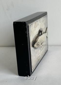Old fishing trophy sculpture fish solid silver 800