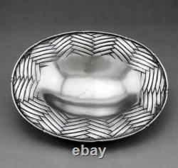 Old footed bowl in solid silver, Japanese hallmarked, Japan, Meiji period