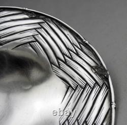 Old footed bowl in solid silver, Japanese hallmarked, Japan, Meiji period