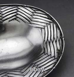 Old footed bowl in solid silver, Japanese hallmarked, Japan, Meiji period