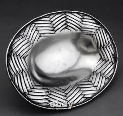 Old footed bowl in solid silver, Japanese hallmarked, Japan, Meiji period